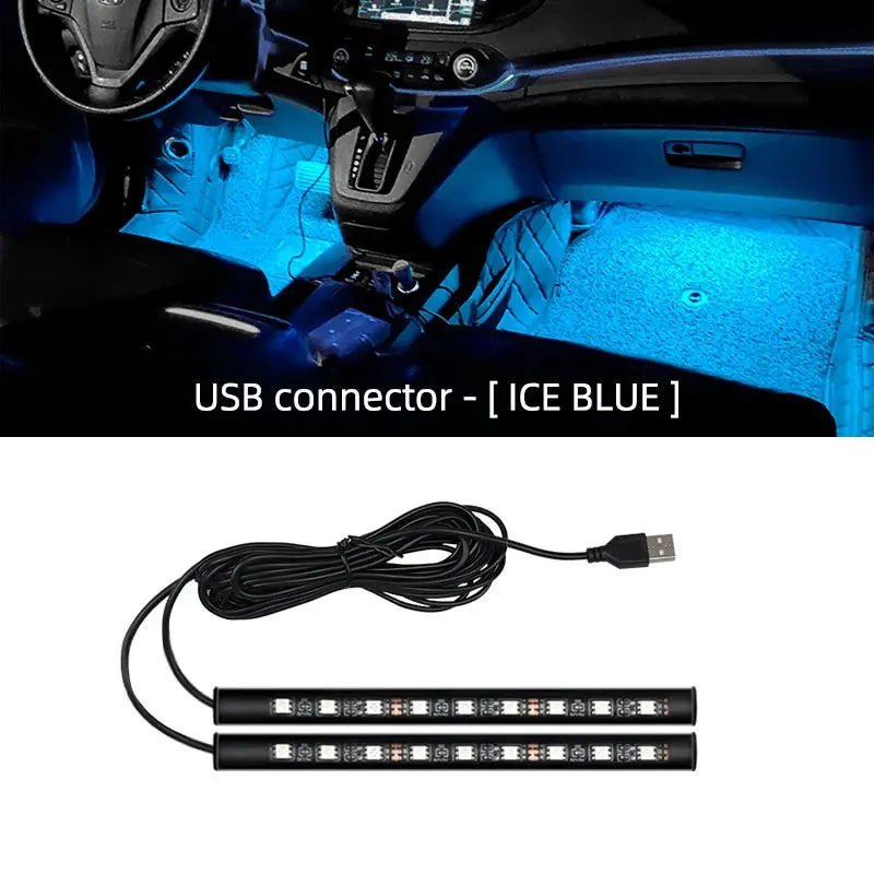 LED Car Interior Foot Strip Light USB