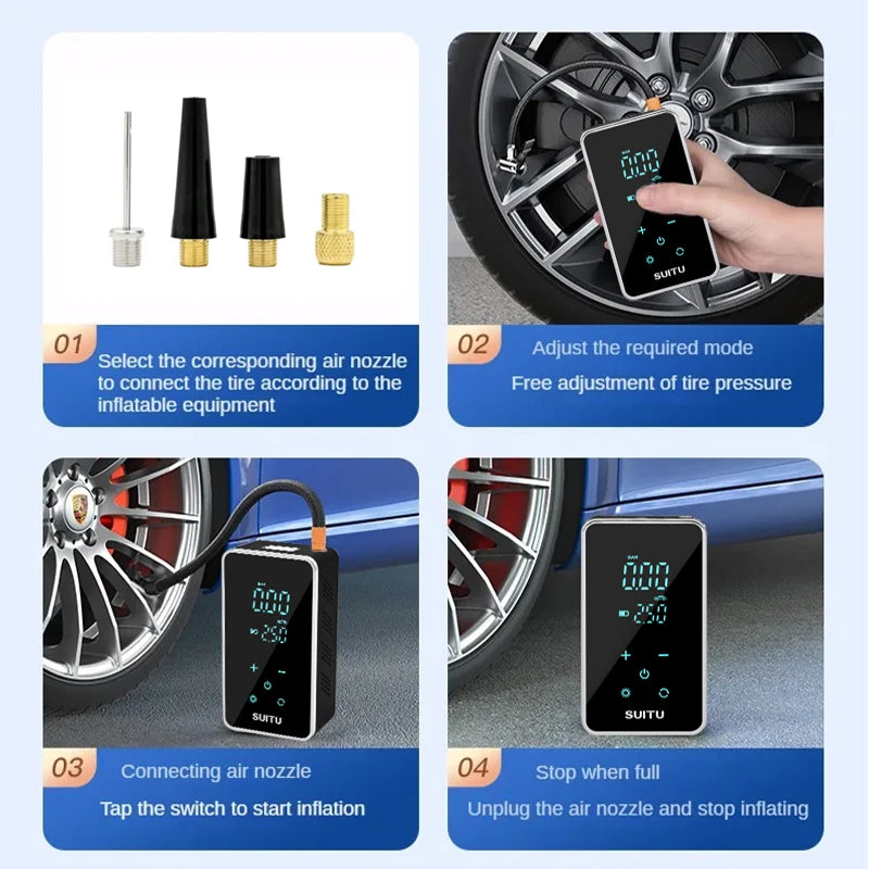 Wireless Tire Inflator 150PSI Touch Screen