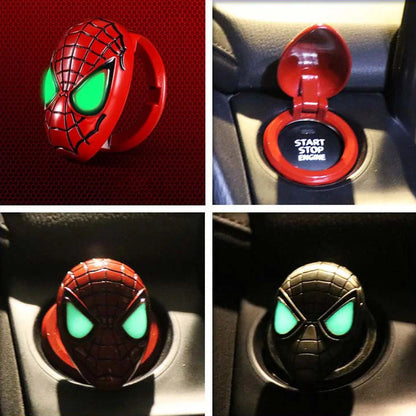 Spider-Man Start Button Cover — 3D Metal Car Interior Sticker