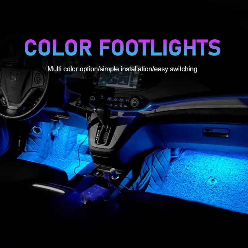LED Car Interior Foot Strip Light USB