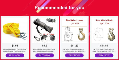 Heavy Duty Car Tow Cable with Hooks