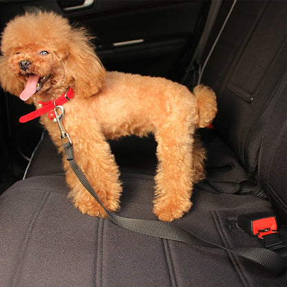Dog Car Seatbelt Leash – Retractable Safety Tether for Pets