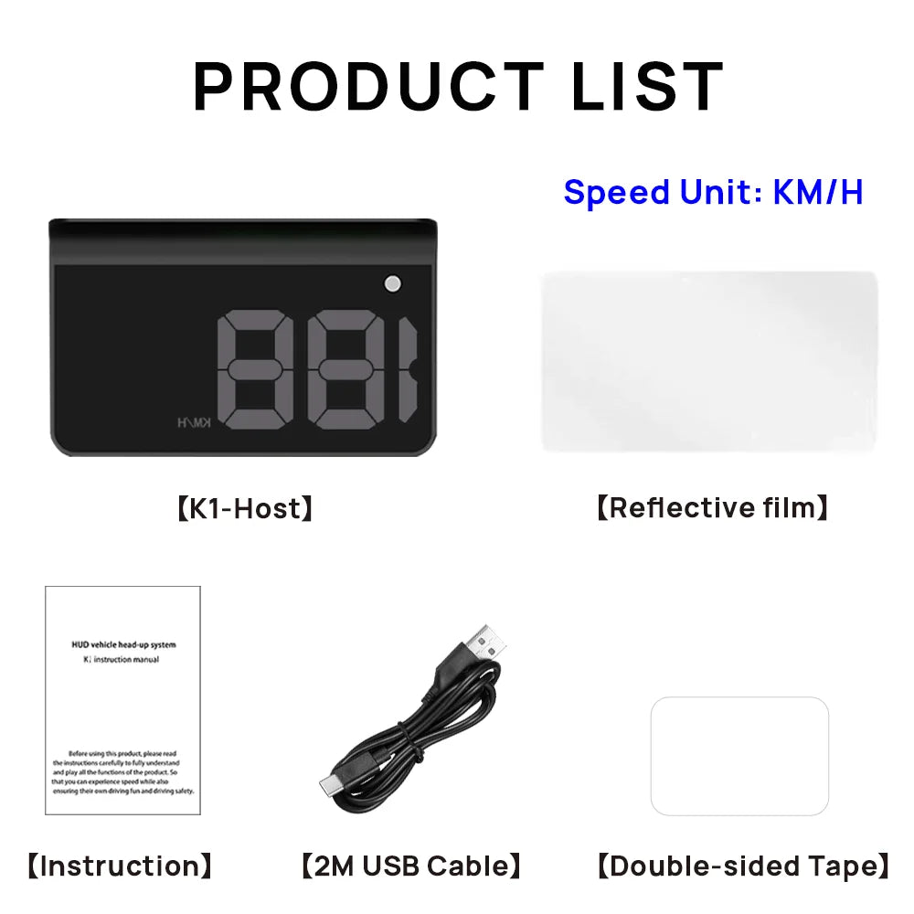 HUD Digital Speedometer - Windshield Display