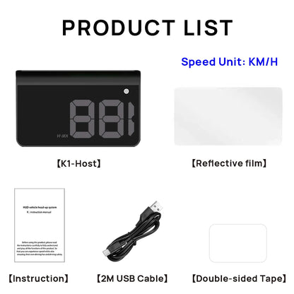 HUD Digital Speedometer - Windshield Display