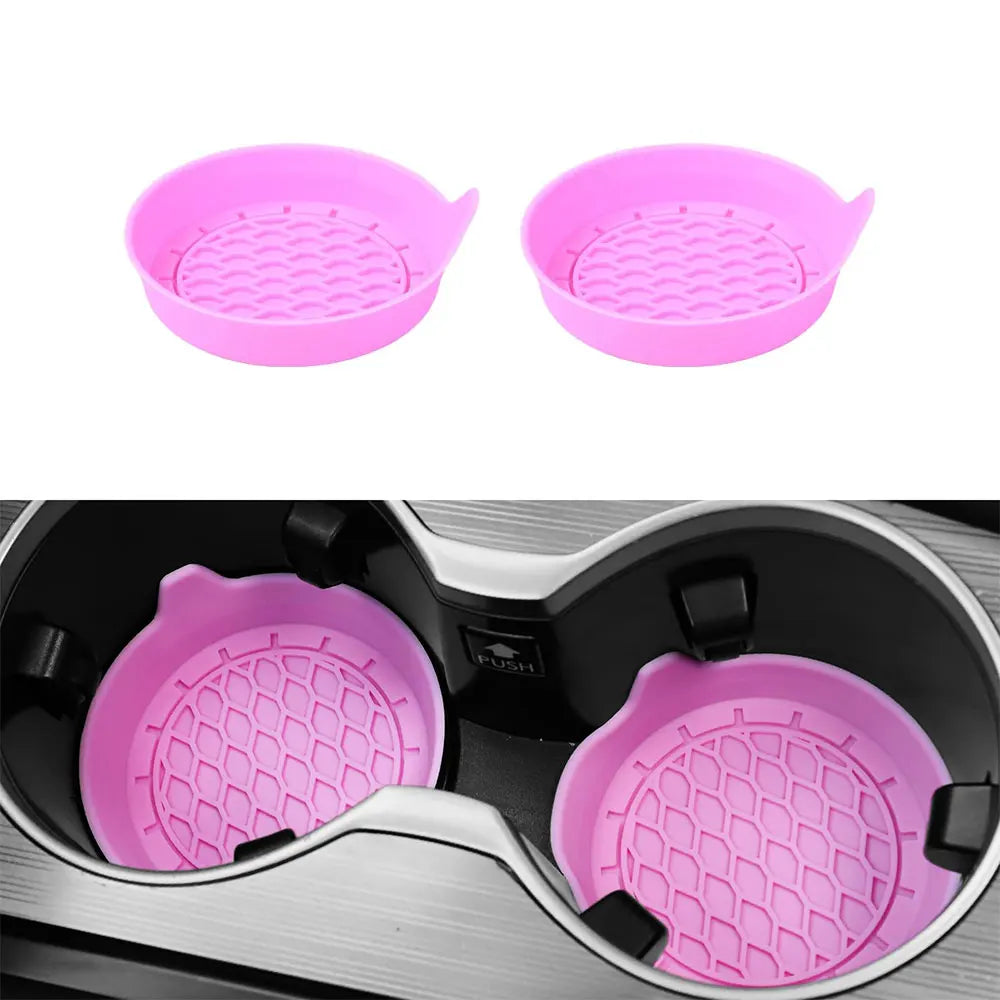 Silicone Car Cup Holder Coasters - Universal Non-Slip Insert