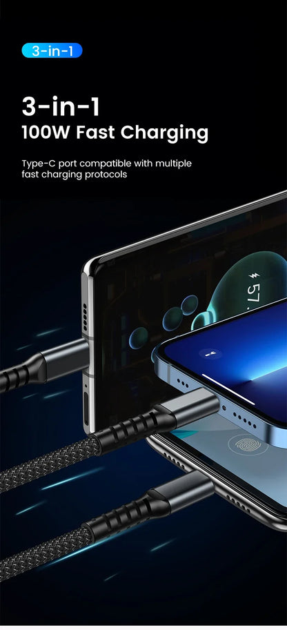 3-in-1 USB Fast Charger Cable