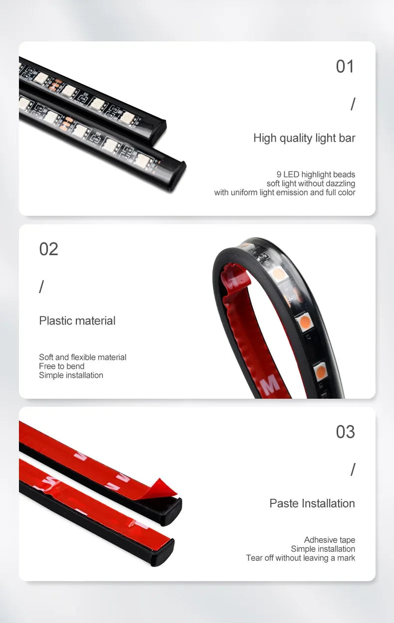 LED Car Interior Foot Strip Light USB