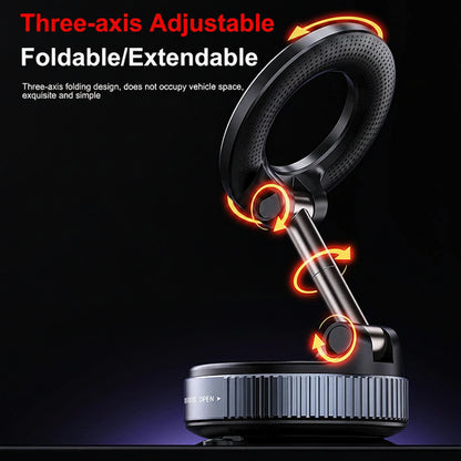360° Magnetic Car Phone Mount – Anti-Vibration, Foldable & Universal