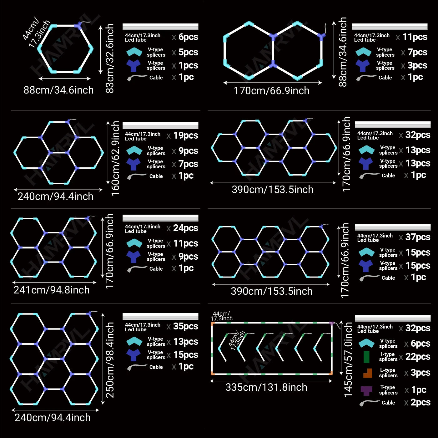 Hexagon LED Garage Ceiling Light