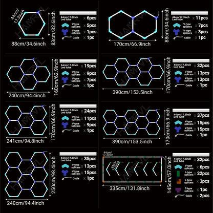 Hexagon LED Garage Ceiling Light