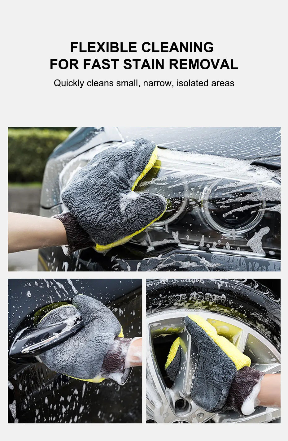 Microfiber Car Washing Glove Double-Sided