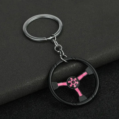 Mini Car Wheel Keychain Metal Keyring