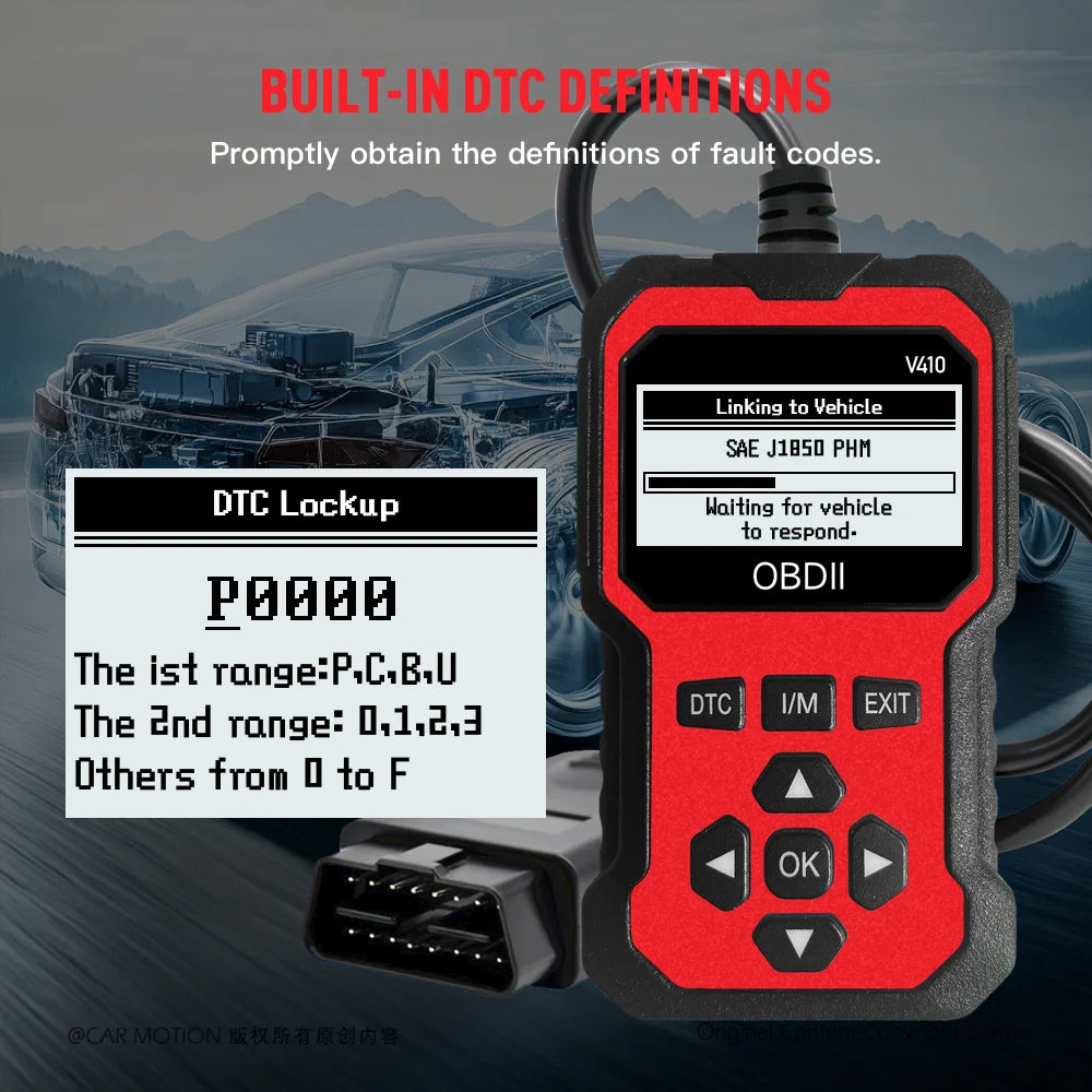 Universal OBD-II Engine Diagnostic Scanner – Read & Clear Codes