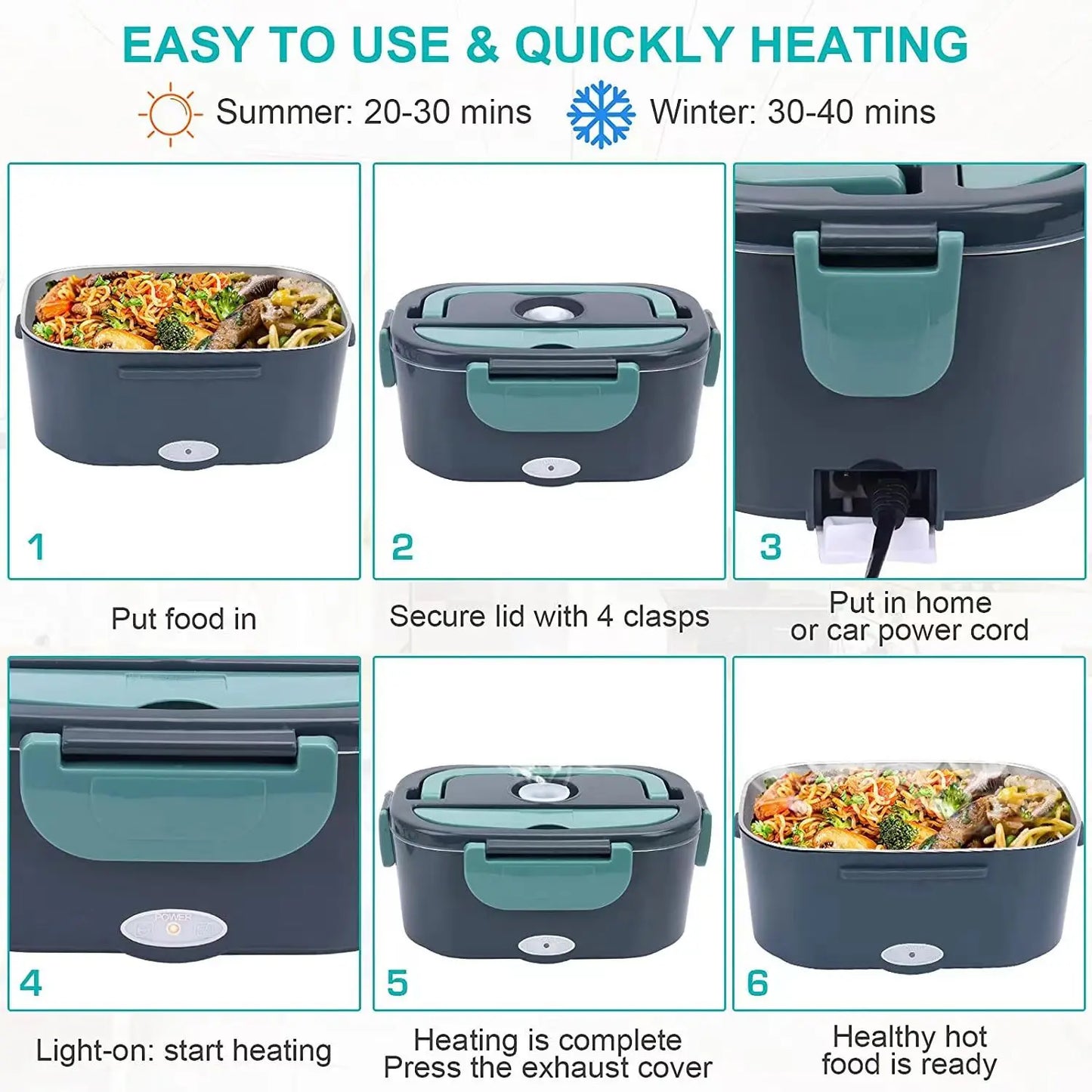 USB Electric Heated Lunch Box — Portable Food Warmer