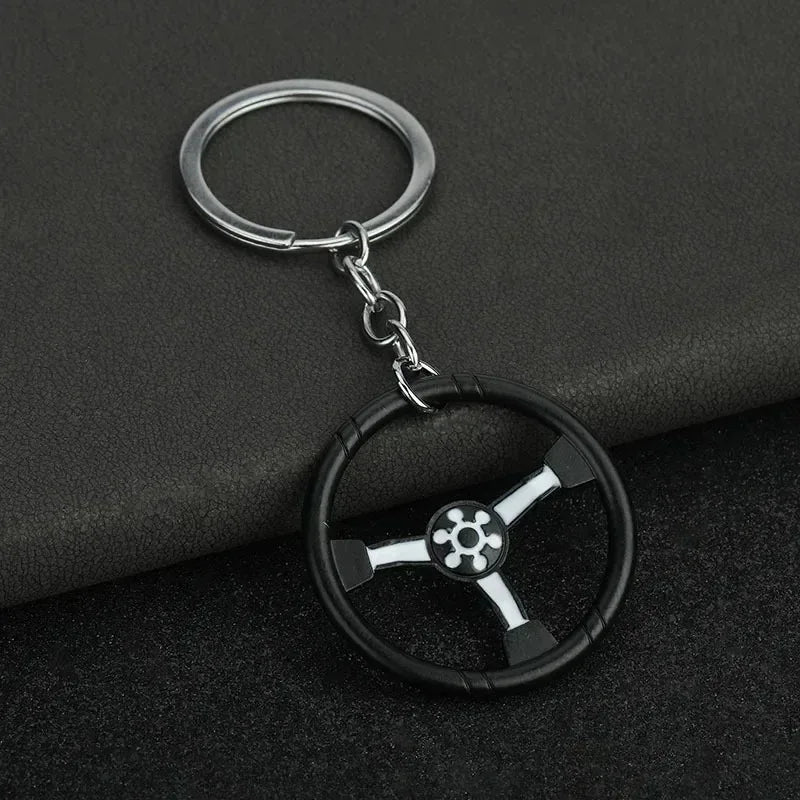Mini Car Wheel Keychain Metal Keyring
