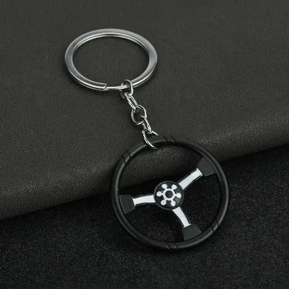 Mini Car Wheel Keychain Metal Keyring