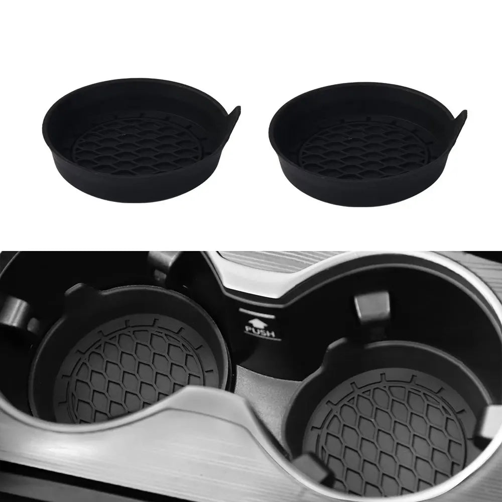 Silicone Car Cup Holder Coasters - Universal Non-Slip Insert