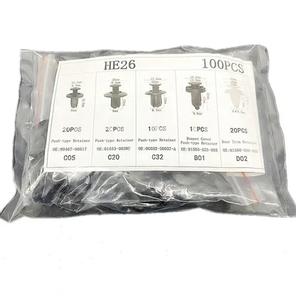 Auto Fastener Clips Kit - Mixed Retainer Set