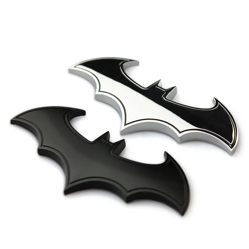 3D Bat Shape Car Emblem Sticker - Premium Metal Badge Decal