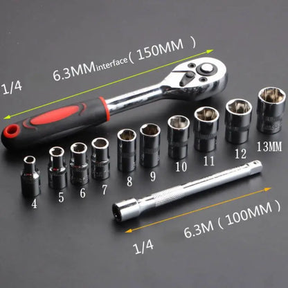 12-Piece Wrench Socket Set Multi-Tool Kit