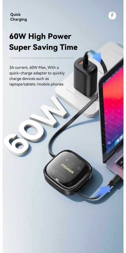 Essager USB-C Cable 60W PD with Storage Box