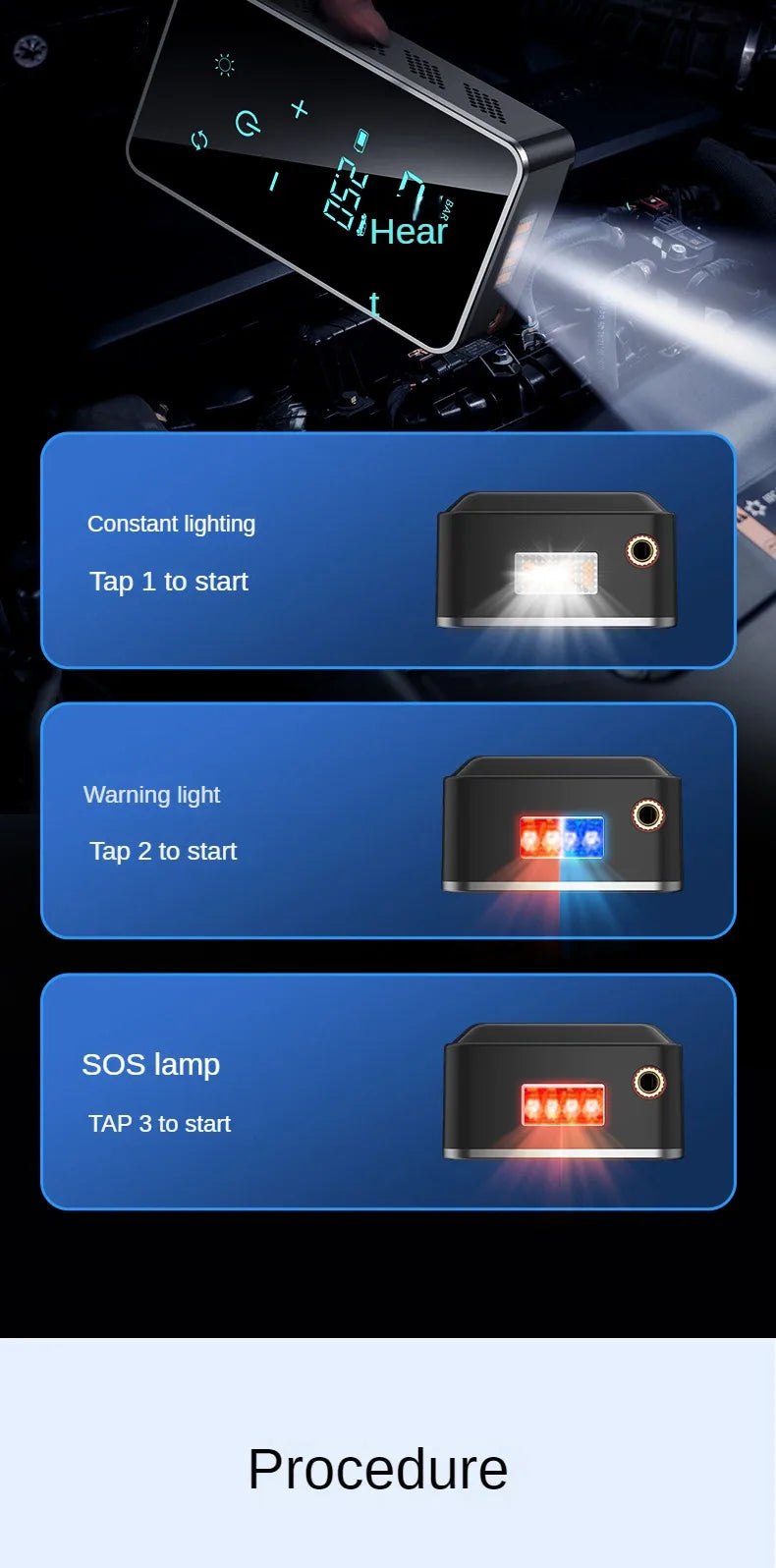 Wireless Tire Inflator 150PSI Touch Screen