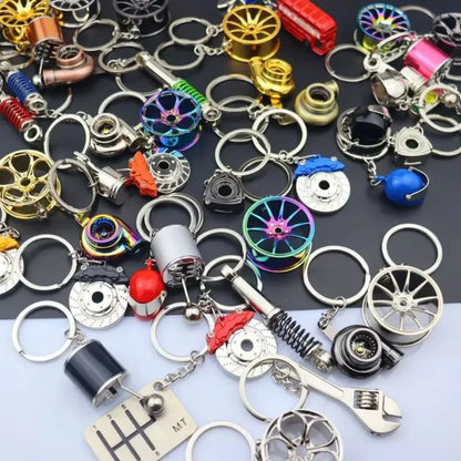 Mini Car Wheel Keychain Metal Keyring